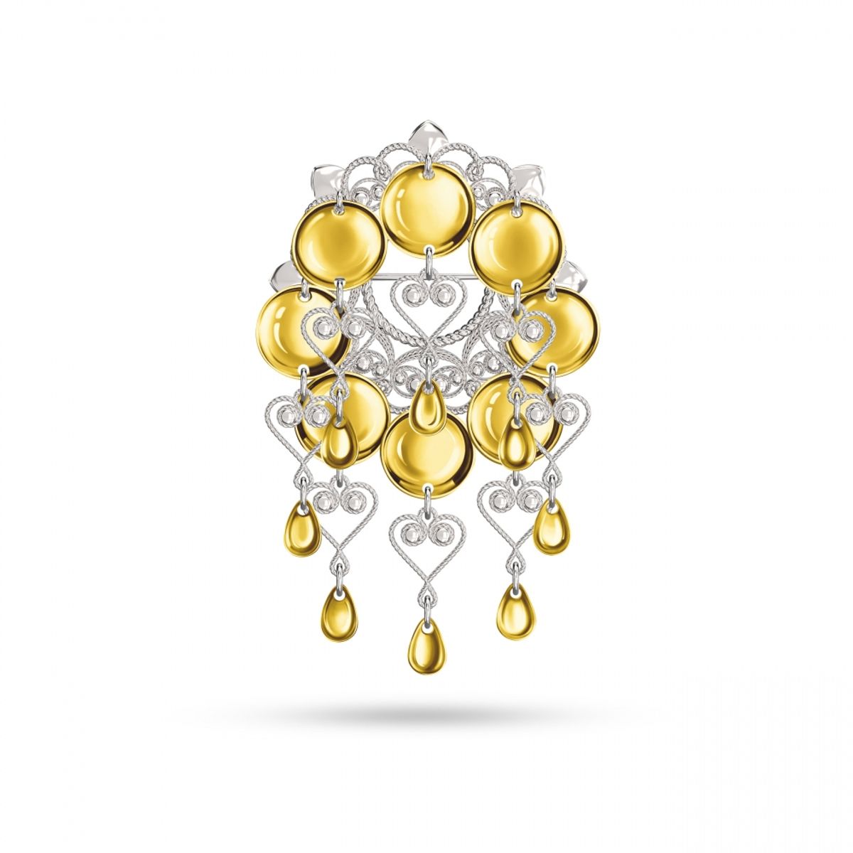 Solveig sølje med heng - 40 mm