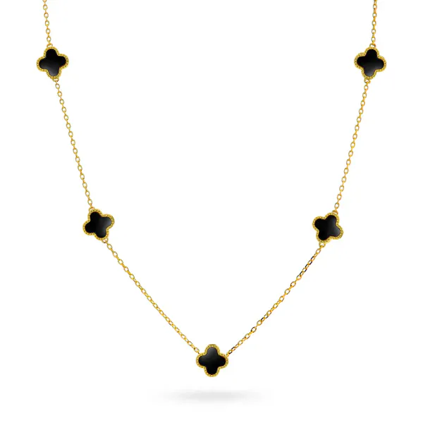 Hovedbilde Smykke i sølv sort kløver