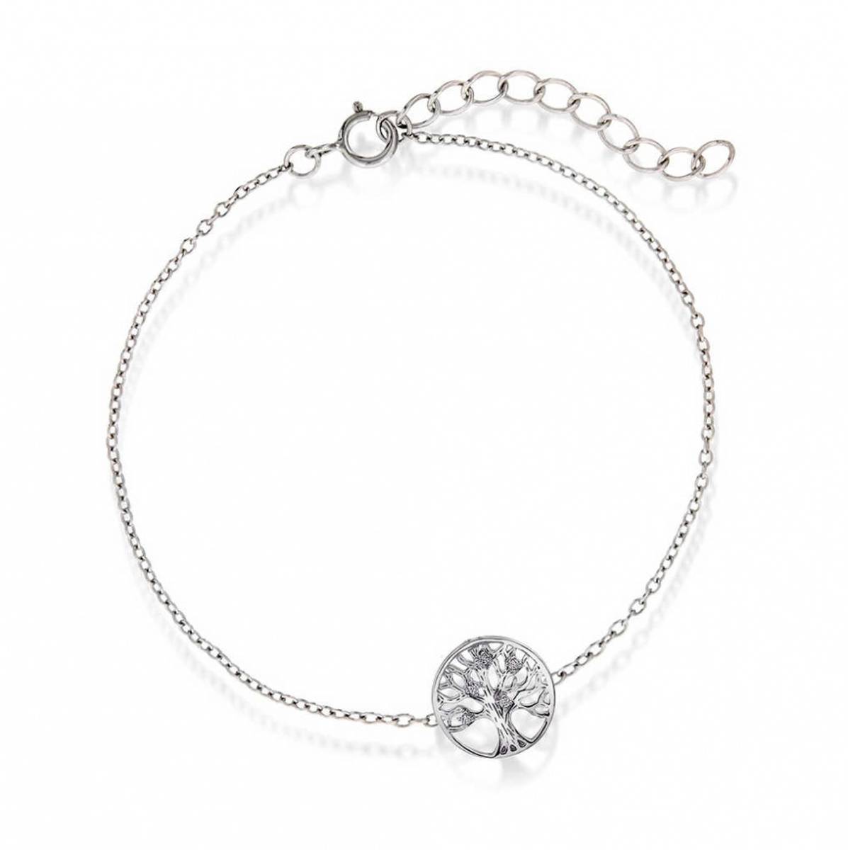  Livets tre armband, sølv med zirkonia