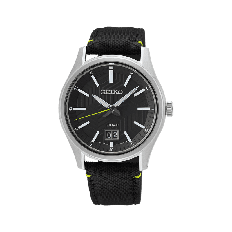 Seiko herre klokke med sort reim nr SUR517P1