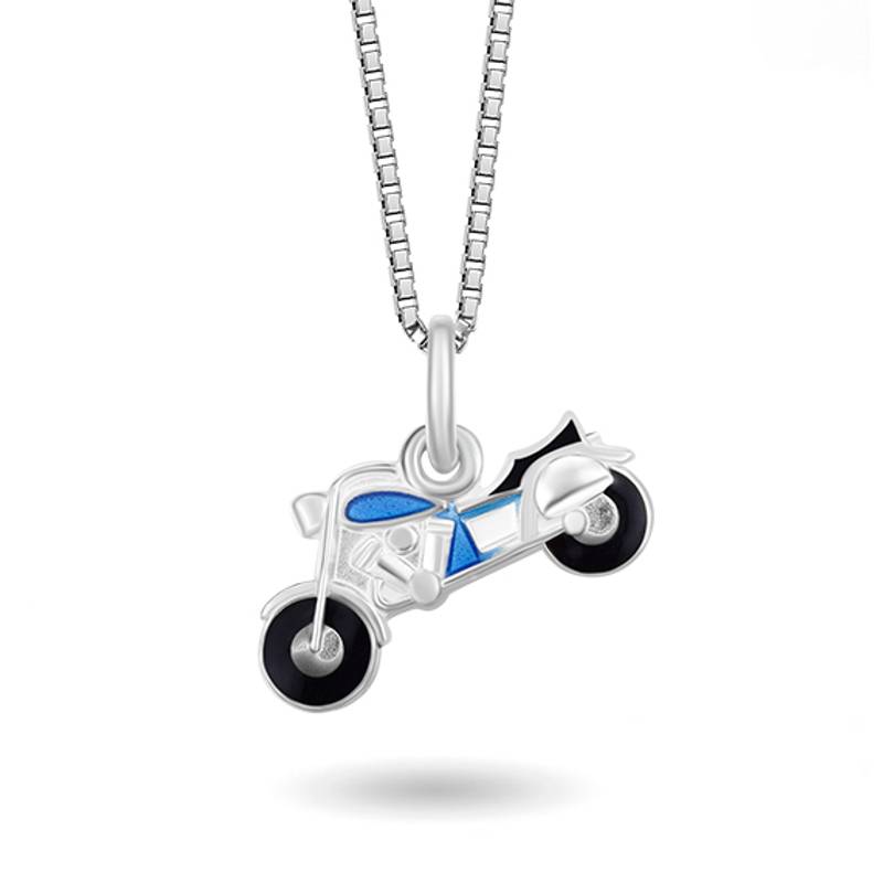 Blå motorsykkel smykke