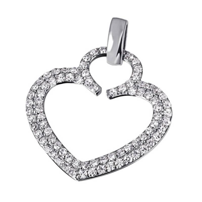 Hvitt gull anheng 0,32ct w/si
