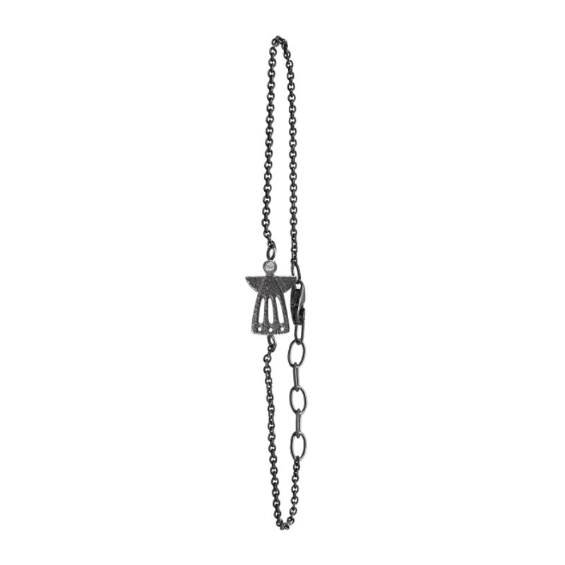 Skytsengel armbånd åpen, oksydert 