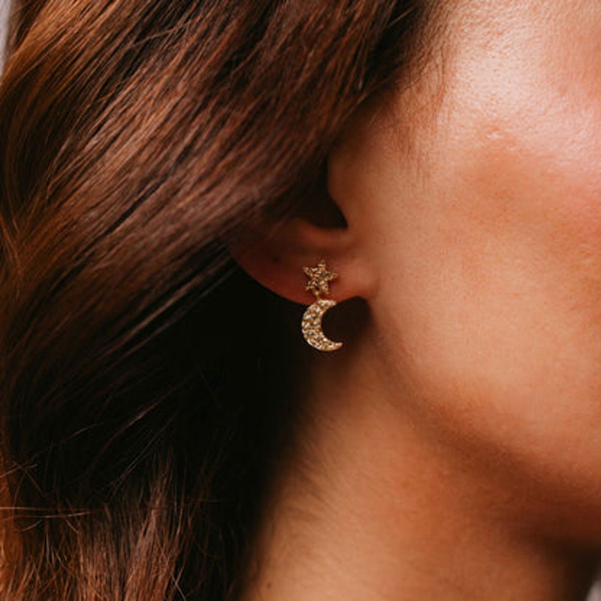 Celeste øredobber i forgylt 925 sølv