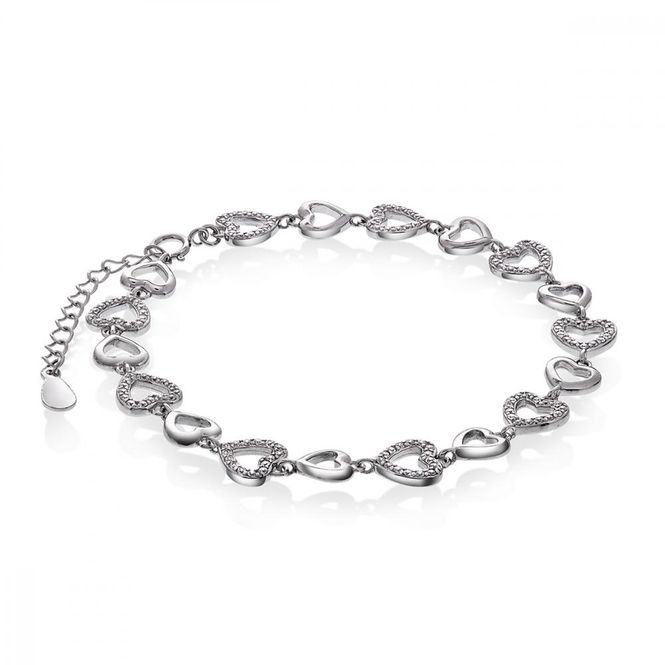 Hovedbilde Hjerte armbånd i rhodinert ...