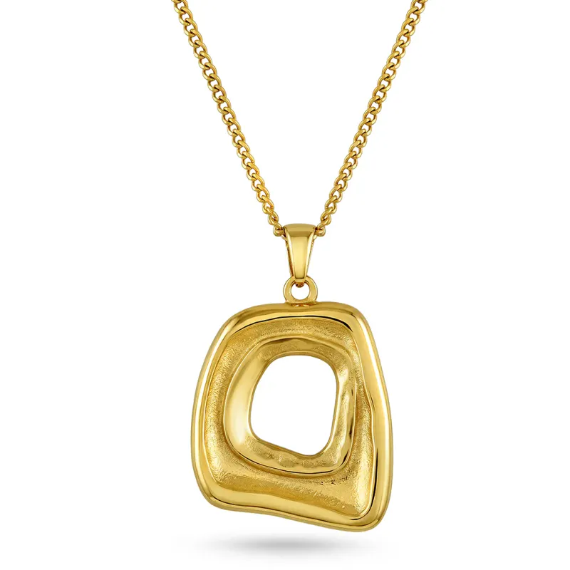 Frame necklace i forgylt stål