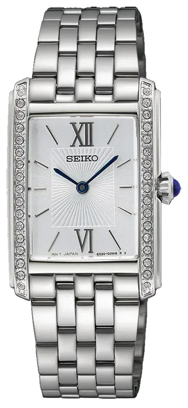 Seiko rektangulær dame klokke med diamanter SWR091P1