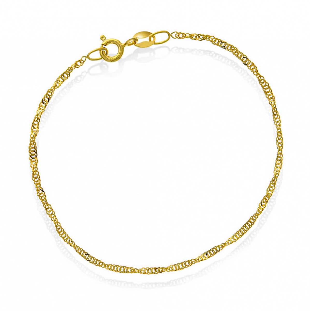 Singapore armbånd, forgylt 1,85mm/19 cm
