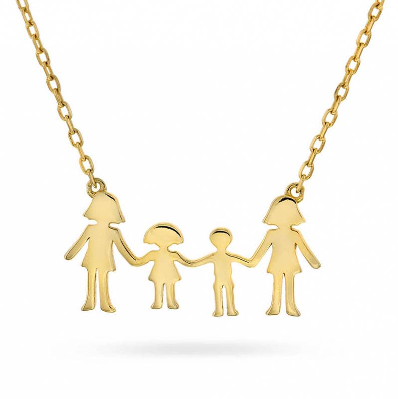 Familie smykke, mamma, jente og gutt