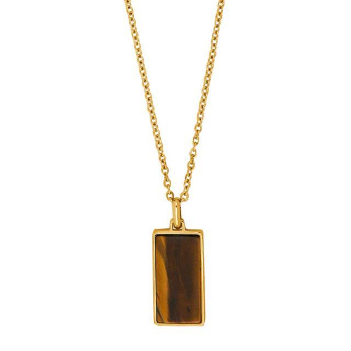 Son of Noa gullfarget stål smykke med Yellow Tiger Eye