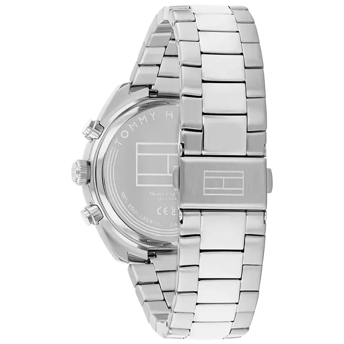 Tommy Hilfiger stållenke med blå urskive