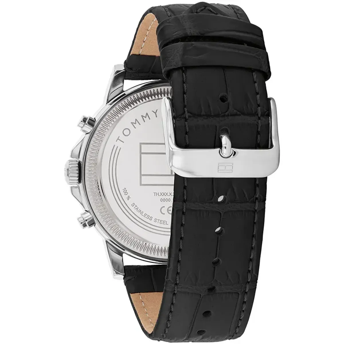 Tommy Hilfiger Sort skinnreim/stål multifunction