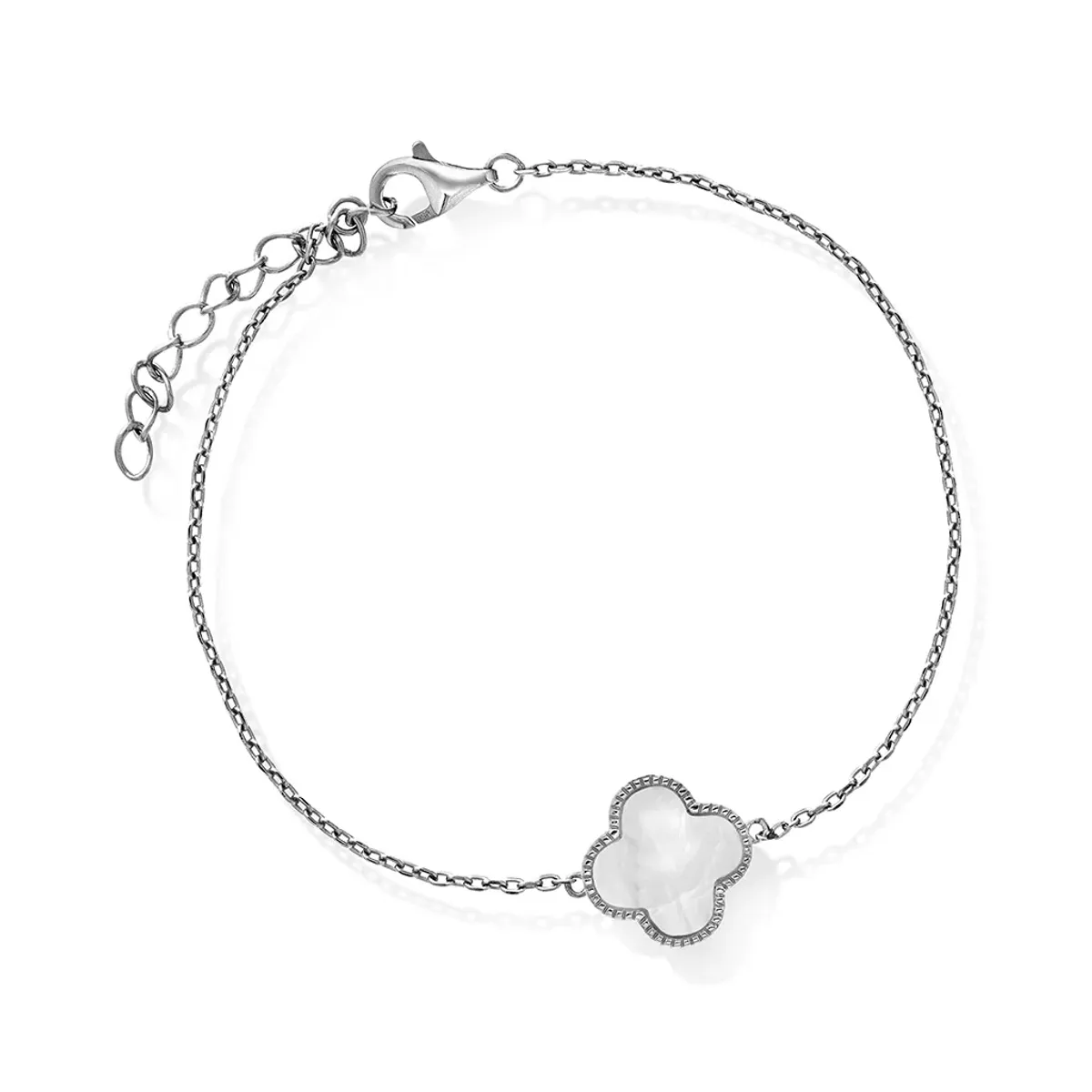 Kløver armbånd i sølv med perlemor